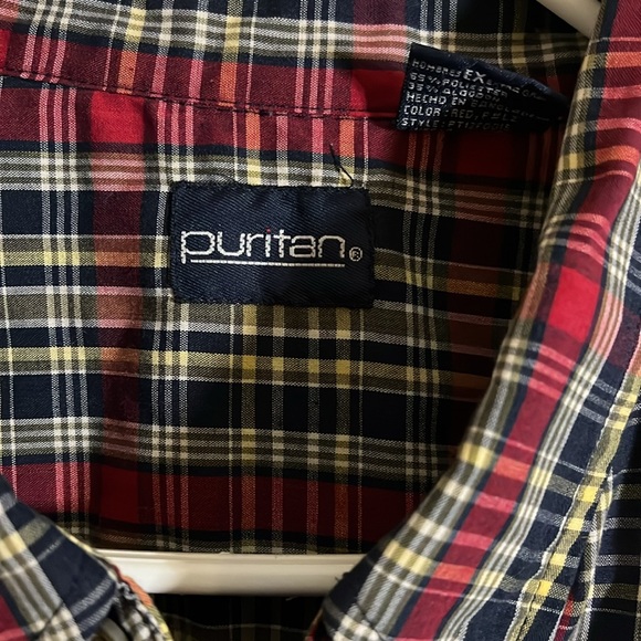 Plaid short sleeve button down shirt B1 - Picture 3 of 4